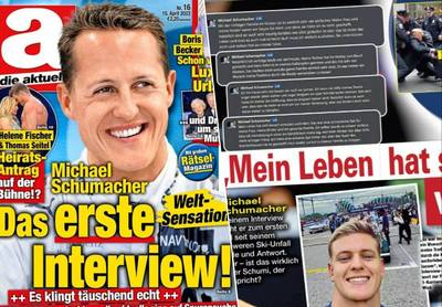 Familie Michael Schumacher neemt juridische stappen tegen magazine na interview dat volledig nep blijkt nep te zijn