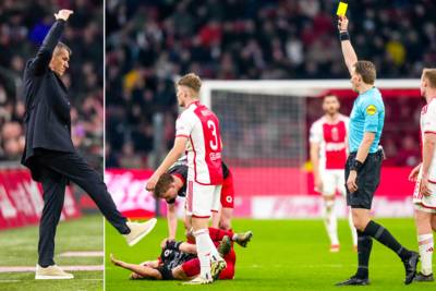 Excelsior-trainer woedend dat Ajax geen tweede rode kaart kreeg: ‘Weet niet wat de VAR aan het doen was’