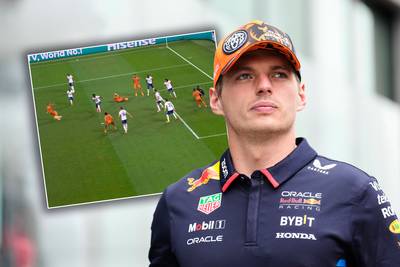 Max Verstappen vloekend voor tv bij afgekeurde goal Xavi Simons op EK: ‘Dumfries raakt die bal niet eens aan’