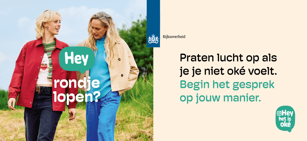 Aandacht voor mentale gezondheid: ‘Hey, het is oké: praten lucht op!’