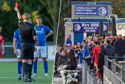 Amateurwedstrijd met drie rode kaarten eindigt in massale vechtpartij: ‘Boterde niet tussen supporters’