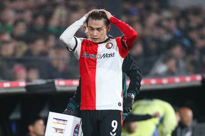 Ayase Ueda komt in 2024 niet meer in actie voor Feyenoord